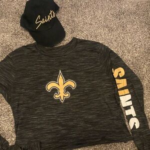 Women’s New Orleans Saints combo hat and cropped tee